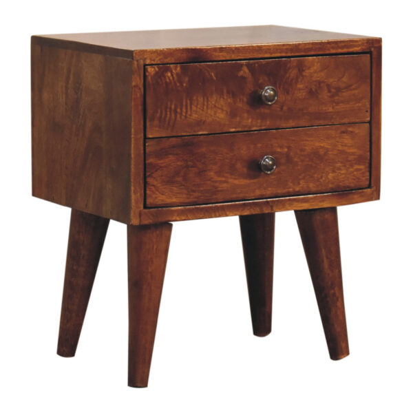 Mensta Compact Chestnut Bedside Table – Modern Design, Space-Saving - Image 2