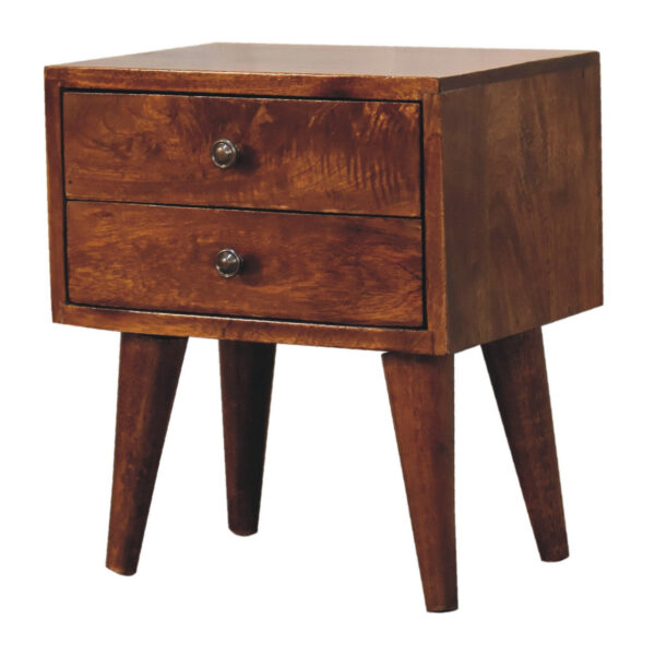 Mensta Compact Chestnut Bedside Table – Modern Design, Space-Saving - Image 3