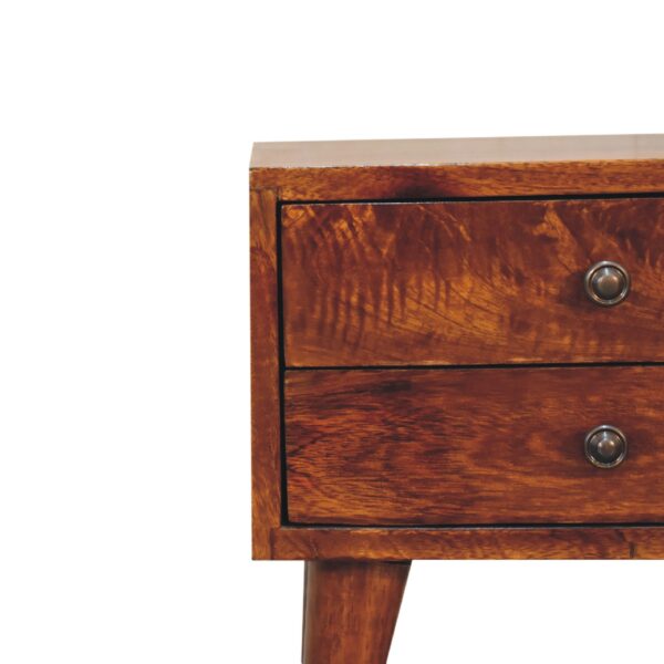 Mensta Compact Chestnut Bedside Table – Modern Design, Space-Saving - Image 4