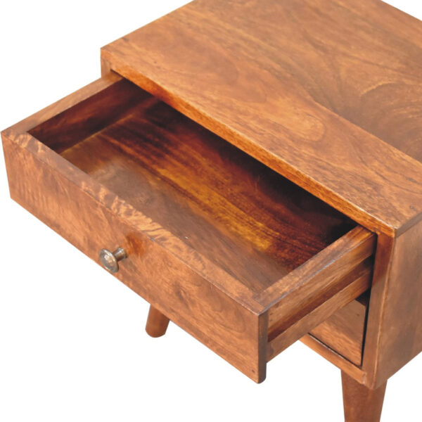 Mensta Compact Chestnut Bedside Table – Modern Design, Space-Saving - Image 6