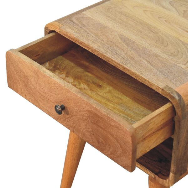 Mensta Curved Oak Finish Bedside Table with Open Slot – Sleek & Practical - Image 6