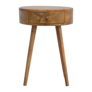 mensta Nordic Style Circular Bedside Table – Minimalist Design